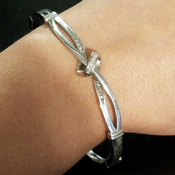 Jewelry - Diamond Solid Sterling Silver 925 bangle bracelet